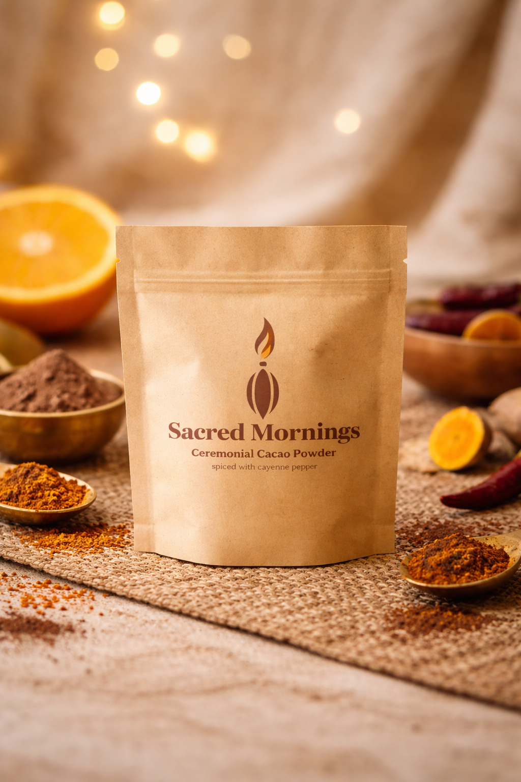 Travel packs - 8 cayenne tumeric infused ceremonial cacao latte travel packets